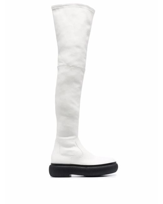 Lanvin White Thigh-high Leather Boots