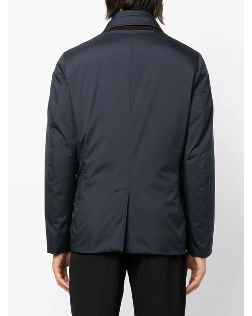 Moorer Blue Single-Breasted Padded Jacket for men
