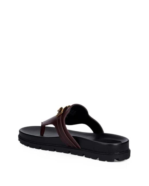 Guess Black Farron Logo-Plaque Thong Sandals