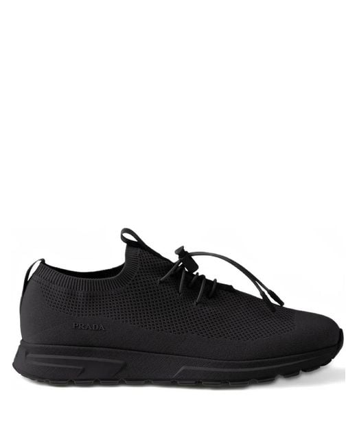 Prada Black Prax Stretch Knit Sneakers, Size 5 for men