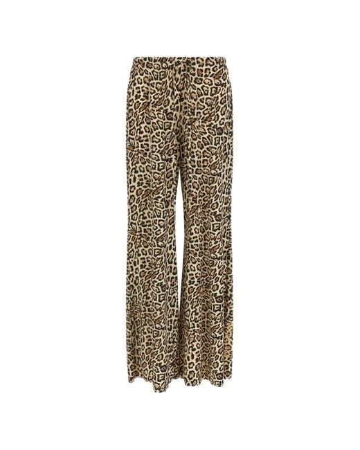 Goldbergh Natural Bianca Jaguar-Print Palazzo Pants