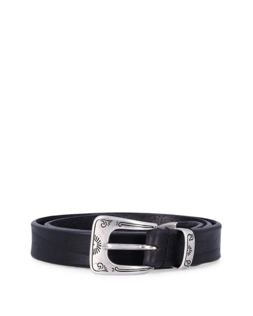 Mancini 1979 White William Engraved Leather Belt