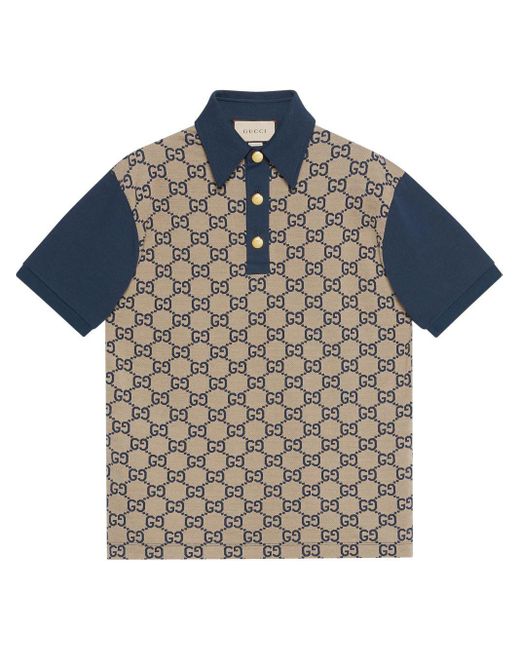 Gucci Poloshirt Met GG Monogram in het Blue voor heren