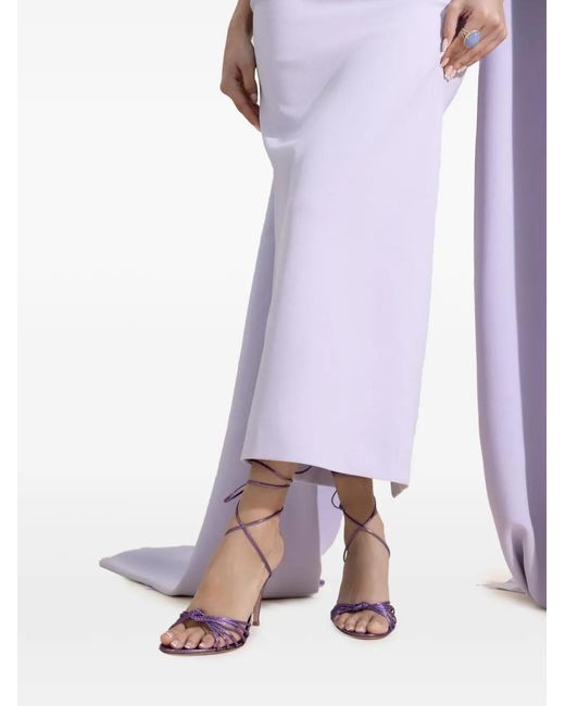 Gianvito Rossi Purple Malé Self-Tie Sandals