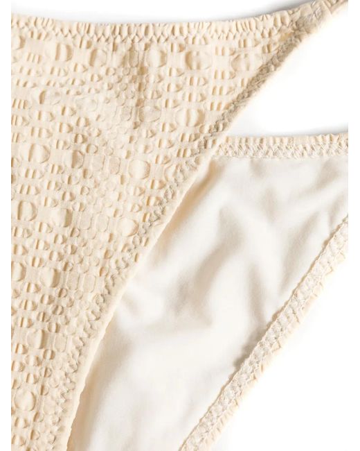 Lisa Marie Fernandez White Seersucker Bandeau Bikini