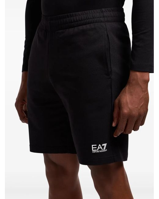 EA7 Shorts Met Logoprint in het Black voor heren
