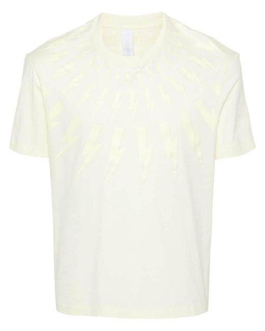 T-shirt con stampa Thunderbolt di Neil Barrett in White da Uomo