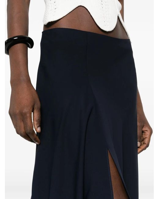 P.A.R.O.S.H. Black Front-Slit Maxi Skirt