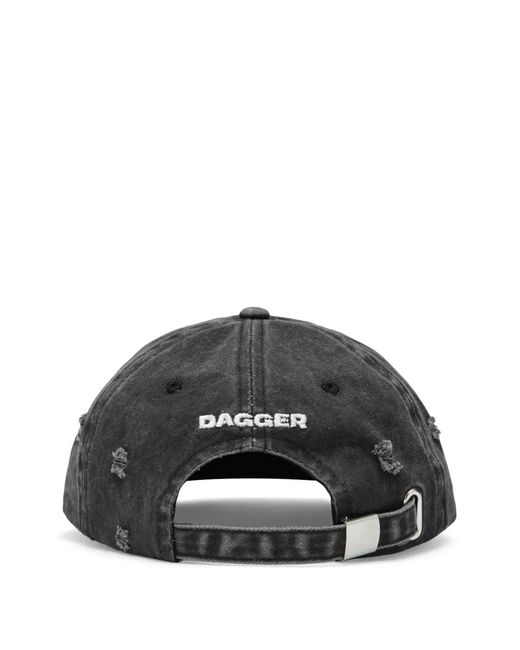 DAGGER Black 6669 Distressed-Effect Baseball Cap for men
