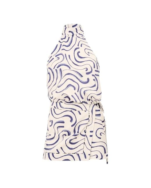 Alexis White Sirenza Abstract-Print Mini Dress