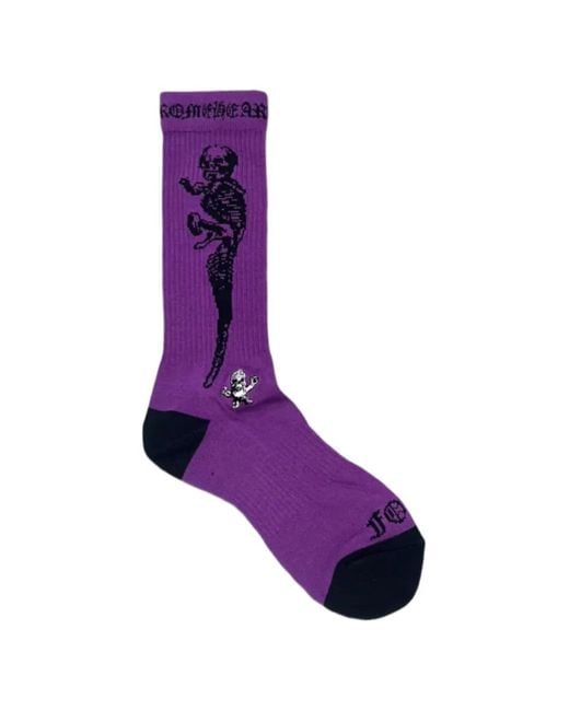 Chrome Hearts Purple Foti Jarvis Logo-Print Socks for men