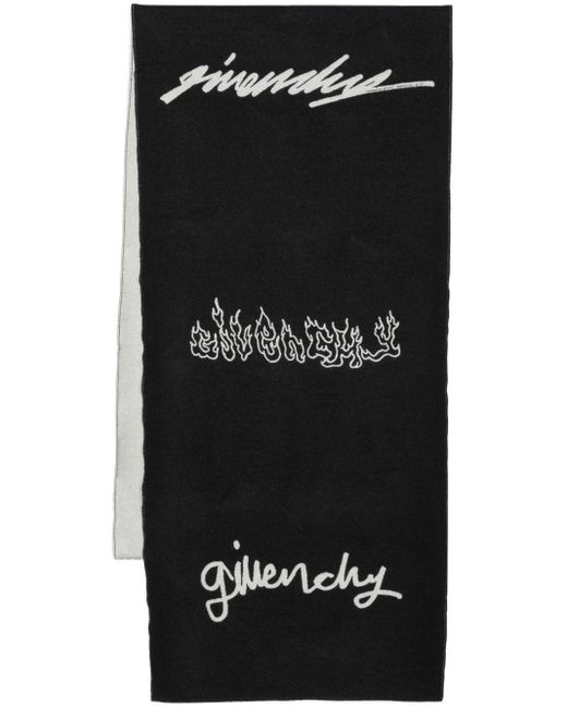 Givenchy Black Logo-print Scarf for men