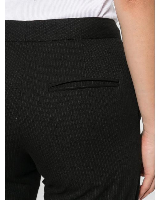 Frankie Shop Black Pinstripe-Pattern Cropped Trousers