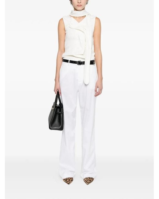 Berwich White Zip Trousers