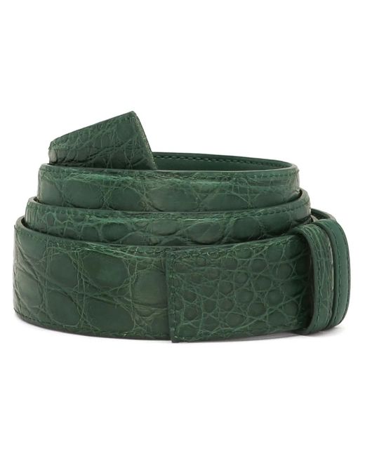 Dolce & Gabbana Green Crocodile-Embossed Belt for men