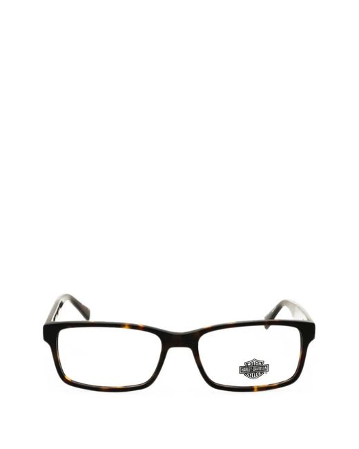 Harley Davidson Black Rectangle-Frame Glasses for men