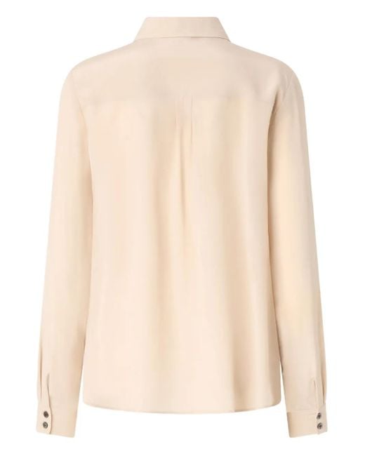 Pinko Natural Button-Down Silk Shirt