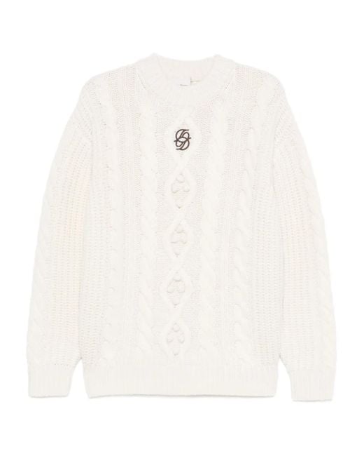 Drole de Monsieur White Cable-Knit Jumper for men