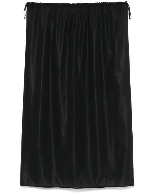 Carven Black Semi-Sheer Midi Skirt
