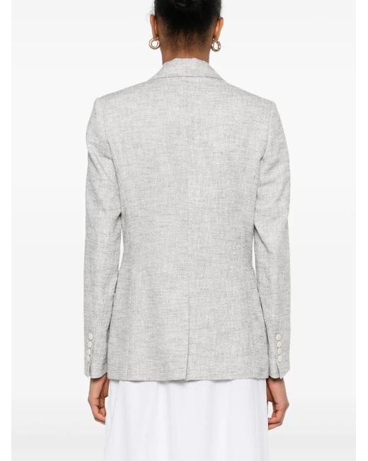 Eleventy White Bouclé-Design Blazer