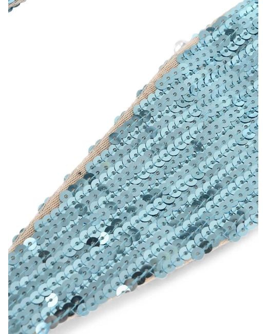 DSquared² Blue Sequin-Embellished Scarf