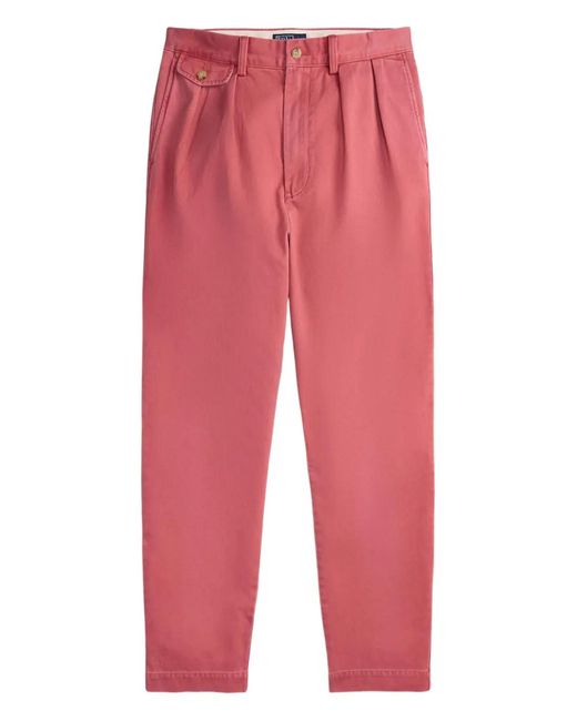 Polo Ralph Lauren Red Whitman Pleated Trousers