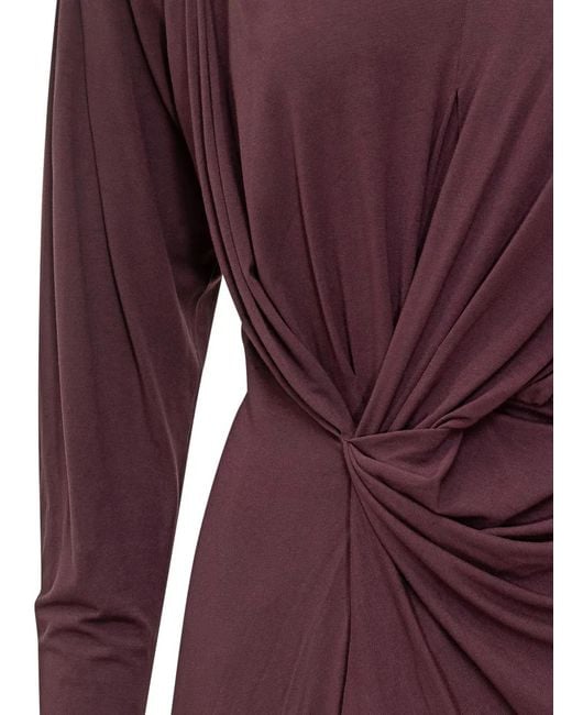 IRO Purple Draped Knotted Dress