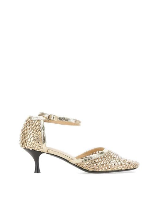 strategia shoes Natural Shiny Décolleté Rhinestone Pumps