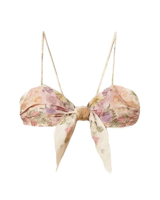 Twinset Natural Floral-Print Bustier Top