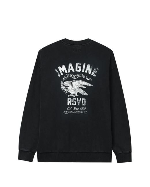 Izzue Black Logo-Patch Graphic-Print Sweatshirt for men