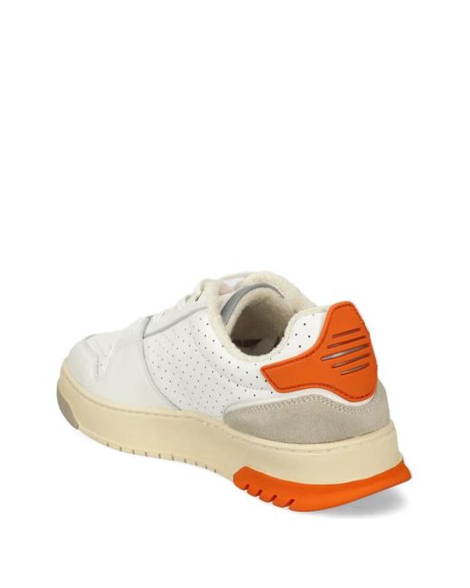 Blauer White Perforated Leather Sneakers for men