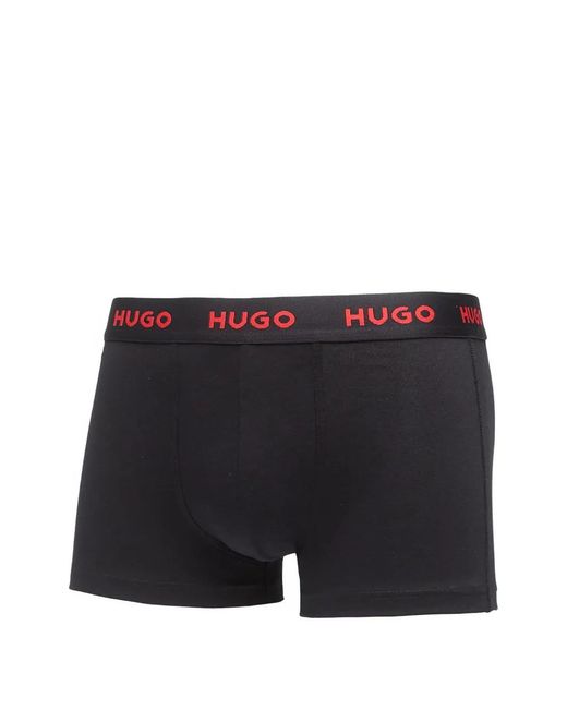 HUGO White Logo-Waistband Pack Of Three Trunks for men