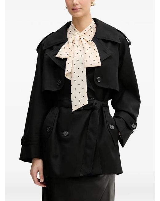 Joop! Black Double-Breasted Trench Coat