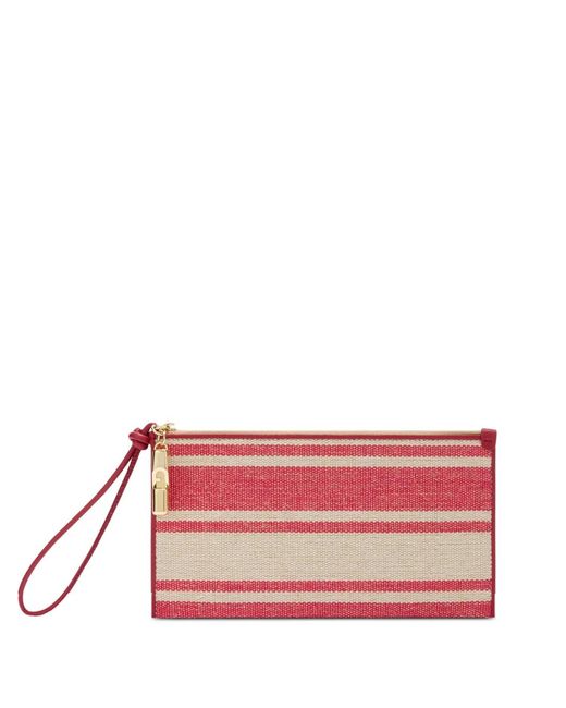 Furla Pink Iride Striped Clutch Bag