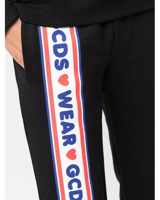 Gcds Blue Side Logo Stripe Track Pants for men