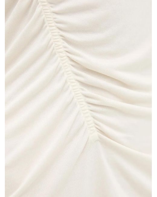 Sisley White Ruched Long-Sleeve T-Shirt