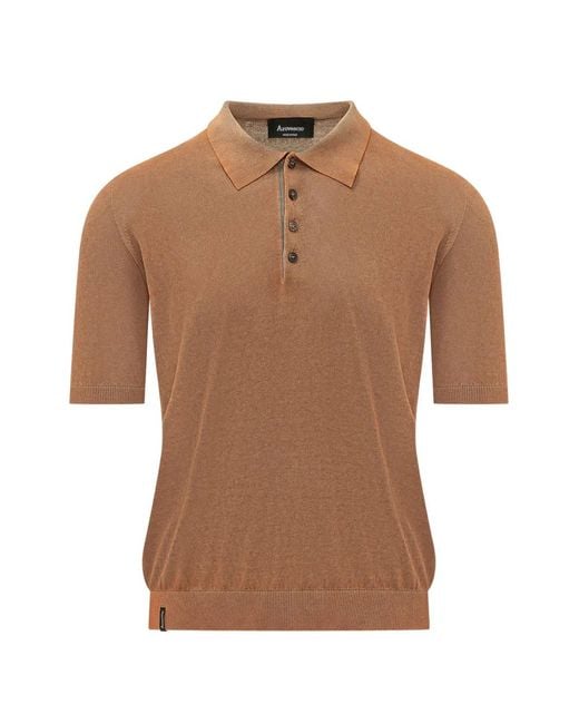 AROVESCIO Brown Short-Sleeve Polo Shirt for men