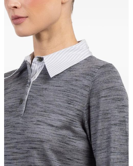 WE-AR4 Gray The Charlie Long-Sleeves Polo Top
