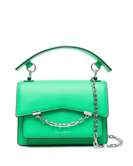 Karl Lagerfeld Green K/seven Leather Tote Bag