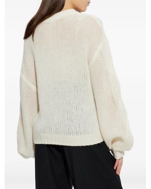 Lisa Yang White Runi Cable-Knit Sweater