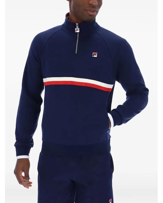 Fila Blue Rolando Logo-Patch Sweatshirt for men