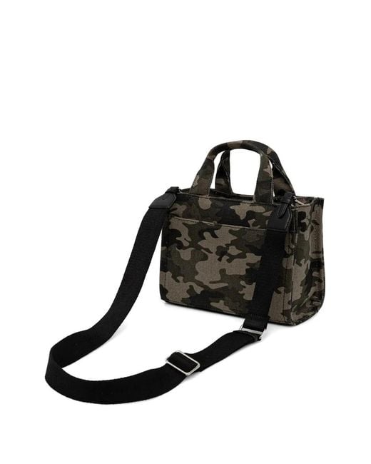 DKNY Black Camouflage Logo-Patch Tote Bag