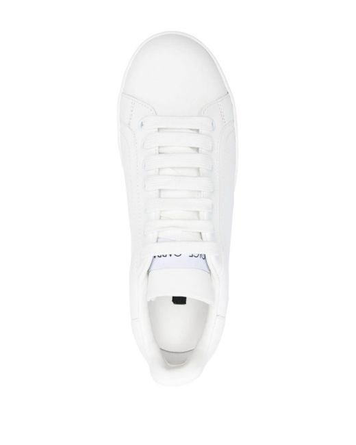 Zapatillas con logo en relieve Dolce & Gabbana de color White