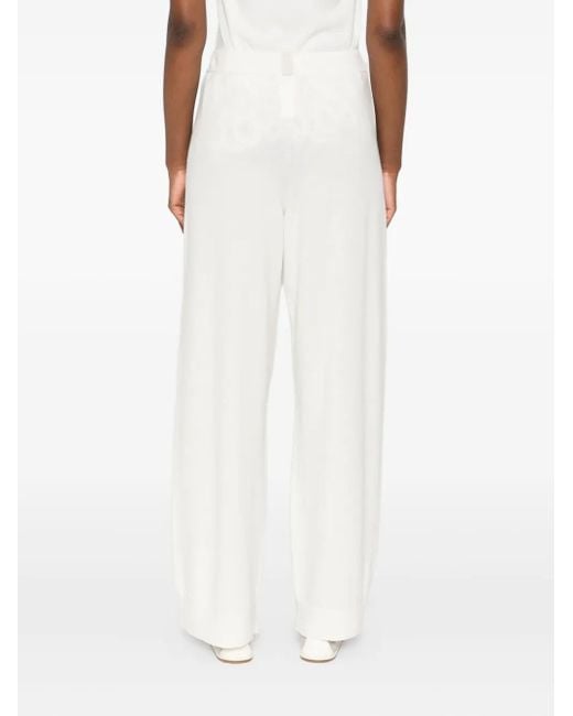 Fabiana Filippi White Wide-Leg Trousers With Pleated Front And Clean Waistband