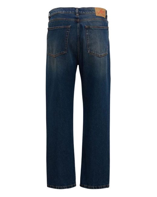 MSGM Blue Logo-Patch Jeans for men