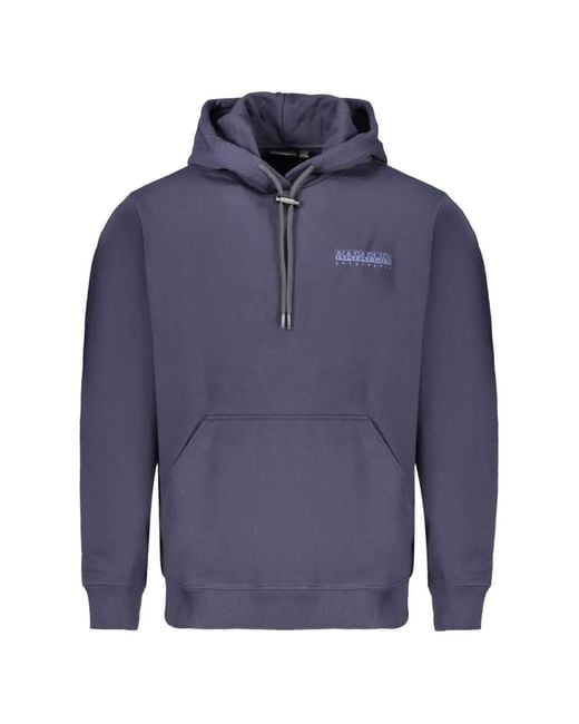 Napapijri Blue Logo-Embroidered Hoodie for men