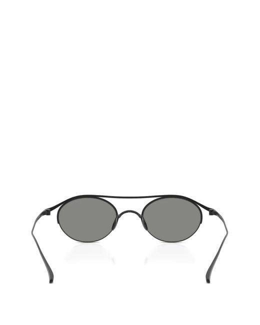 Giorgio Armani Gray Round Browline Sunglasses for men