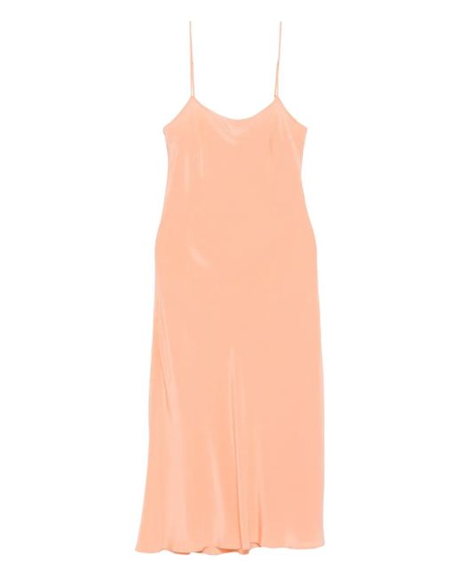 Olivia Von Halle Pink Silk Slip Dress