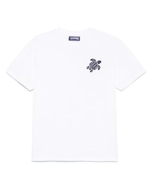 Vilebrequin White Logo-Embroidered T-Shirt for men