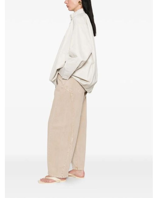 LA PISCINE White Zip Bomber Jacket